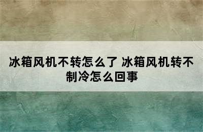 冰箱风机不转怎么了 冰箱风机转不制冷怎么回事